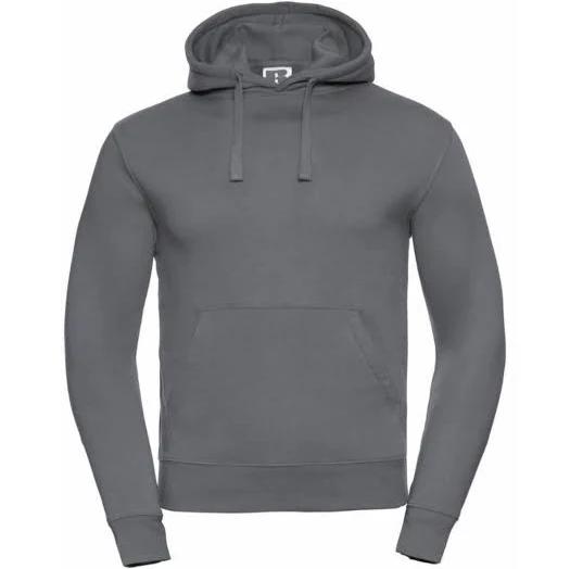 Russell Mens Authentic Hooded Sweatshirt / Hoodie Convoy Grey Cotton Polyester Mens Hoodie