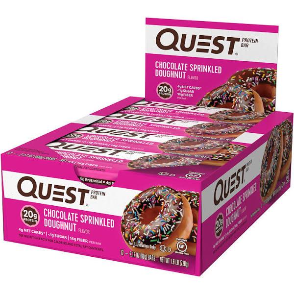 Quest Nutrition Quest Protein Bar Chocolate Sprinkled Doughnut 12 Bars