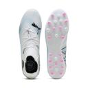 Future 7 Match MG Men's Football Boots in White/Black/Poison Pink, Size 11.5, Textile by Puma