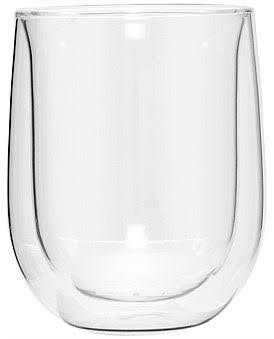 David Jones Lygon Large Double Wall Glass 2 Pk in Clear, Size 300ml