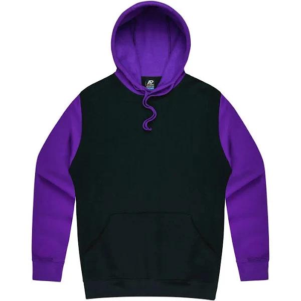 Monash Mens Hoodies - BLACK/ASSORTED Contrast Colour - 1530 Black/Electric Purple / L