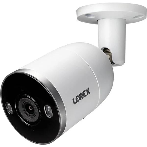 Lorex E892AB-E 4K UHD Smart Deterrence Outdoor Network Bullet Camera with Night Vision, PoE, IP, IR Illuminator White Light, Focal