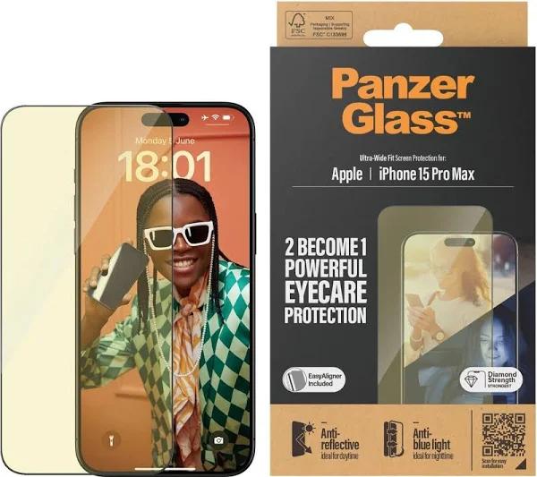 PanzerGlass Anti-Reflective Screen Protector For iPhone 15 Pro Max