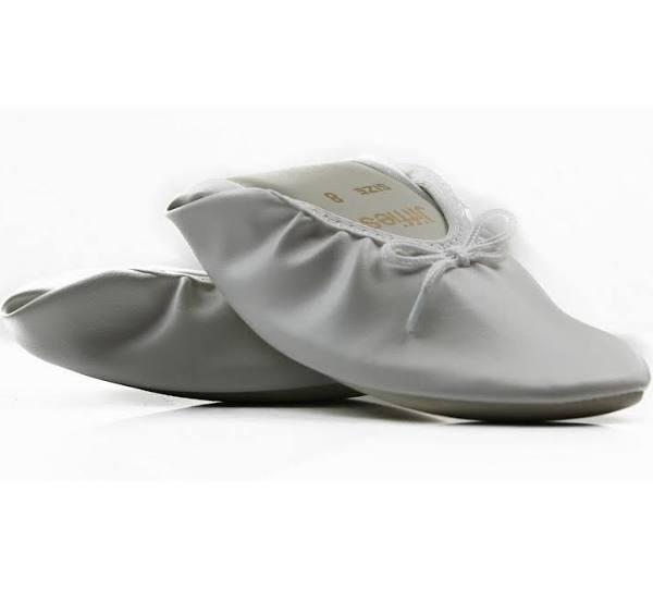 Womens Jiffies Grosby Ladies Ballet Dance Flat Flats Shoes White