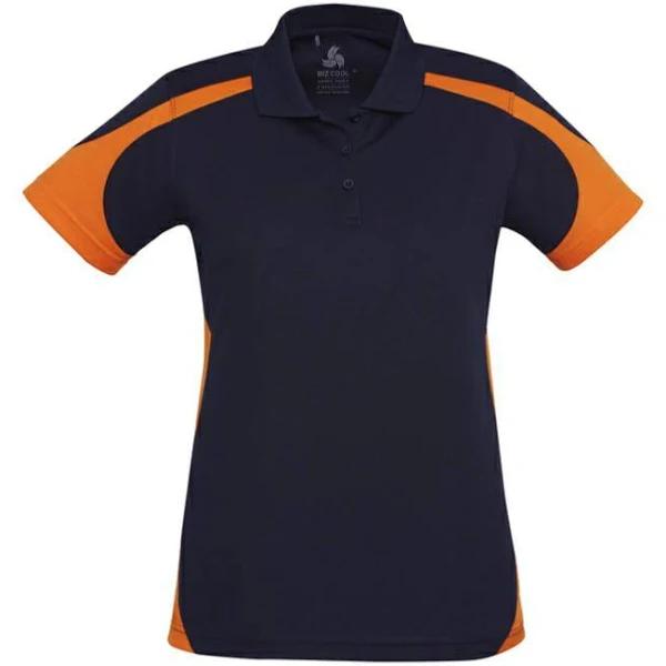 Biz Collection P401LS Ladies Talon Polo / Navy/Orange / 12