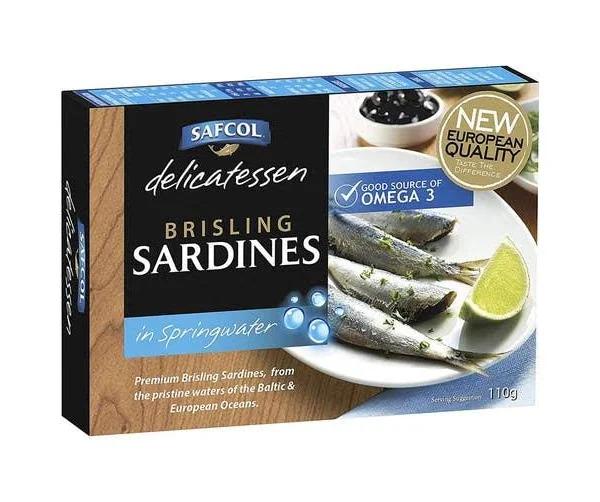 Safcol Brisling Sardines in Springwater 110g