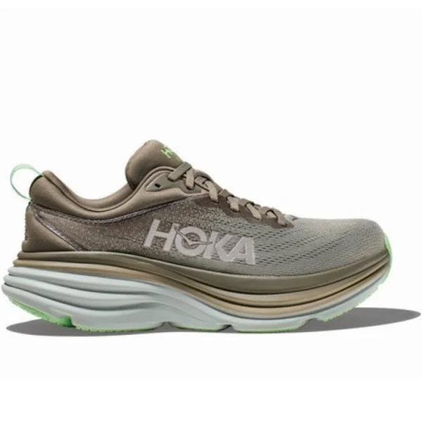 Mens Hoka Bondi 8 (D-Width) Olive Haze/ Mercury / 10.5