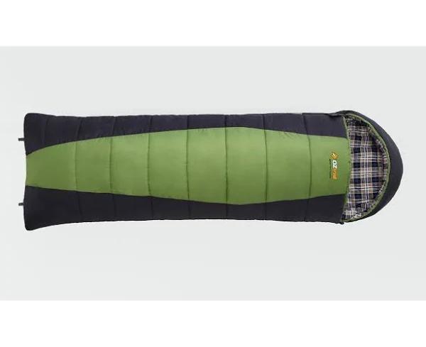 Oztrail Alpine View Jumbo Hooded Sleeping Bag - Green