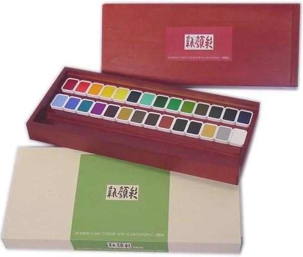 Holbein Shin Gansai 28 Colors Set N353 Solid Watercolor For Japanese Style Paint