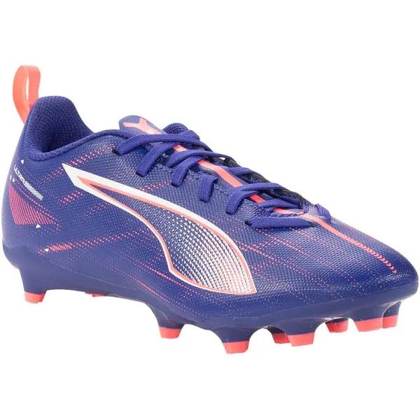 Puma Ultra 5 Play FG/AG Football Boots Youth, Lapis Lazuli/White/Sunset Glow, 3.5