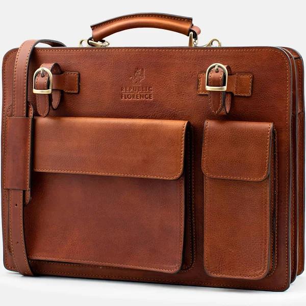 Republic of Florence - Men's Brown Briefcases - Munich Matt Brown Briefcase - Size One Size at The Iconic