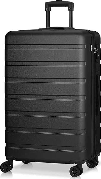 AnyZip Suitcase Hardside PC ABS Lightweight USB Luggage with Wheels TSA Lock Checked-Large 28 Inch Black