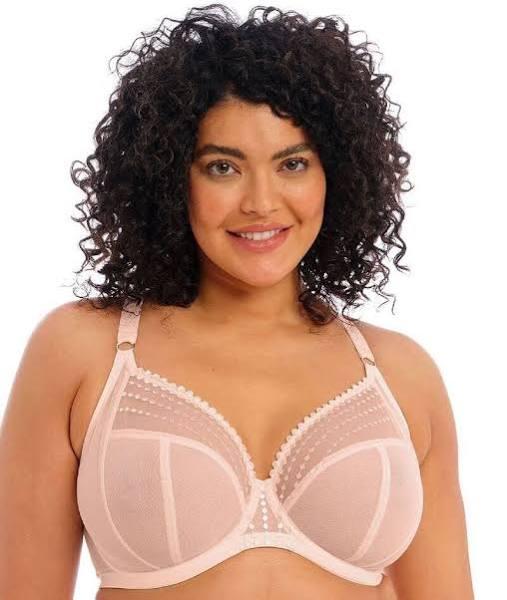 Elomi Matilda Underwired Plunge Bra - Pearl Blush, 38JJ Plus Size