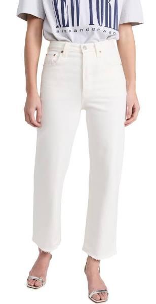 Levi's Ribcage Straight Ankle Jeans | White | Size 27 | Shopbop