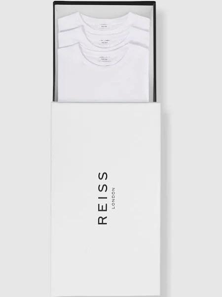 Mens Reiss Bless Three Pack of Crew Neck T-shirts - White