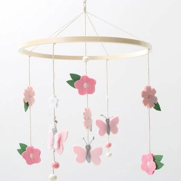 The Peanut Shell Ceiling Mobiles Floral Pink