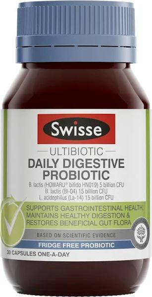 Swisse Ultibiotic Daily Digestive Probiotic 30 Capsules