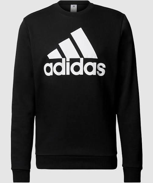 adidas-Essentials Big Logo Sweatshirt-Men-Black / White-2XL