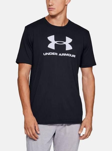 Under Armour Men's Sportstyle Logo Short Sleeve Tee (Black/White) L