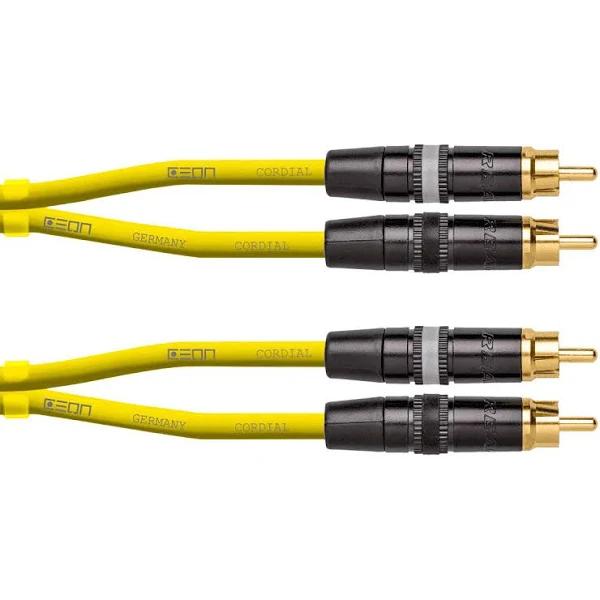 Cordial Ceon REAN 2x RCA Gold to 2x RCA Gold Cable (3m) (Yellow)