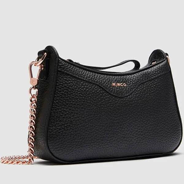 Mimco Jett Duo Crossbody Bag in Black Light Gold Black