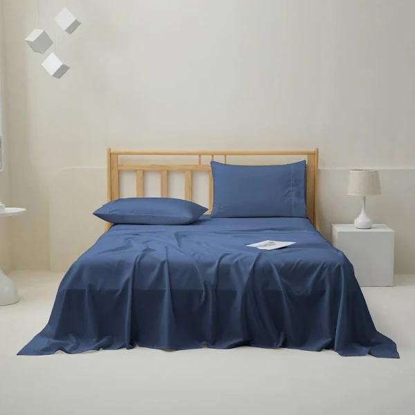 1500TC Cotton Rich Sateen Sheet Set Navy Queen