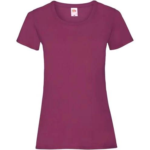 Fruit of The Loom Ladies/Womens Lady-Fit Valueweight Short Sleeve T-Shirt Burgundy S