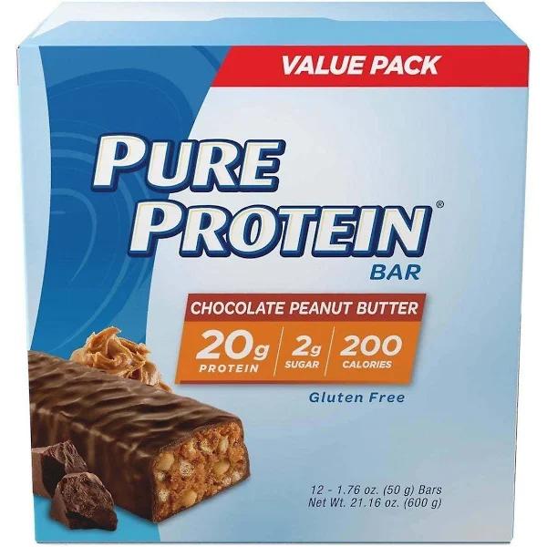 Pure Protein Chocolate Peanut Butter Bar 12 Bars 1.76 oz (50 g) Each