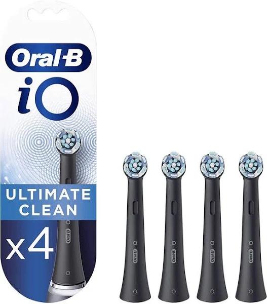 Oral-B IO Ultimate Clean Black Toothbrush Heads, Pack of 4 Counts