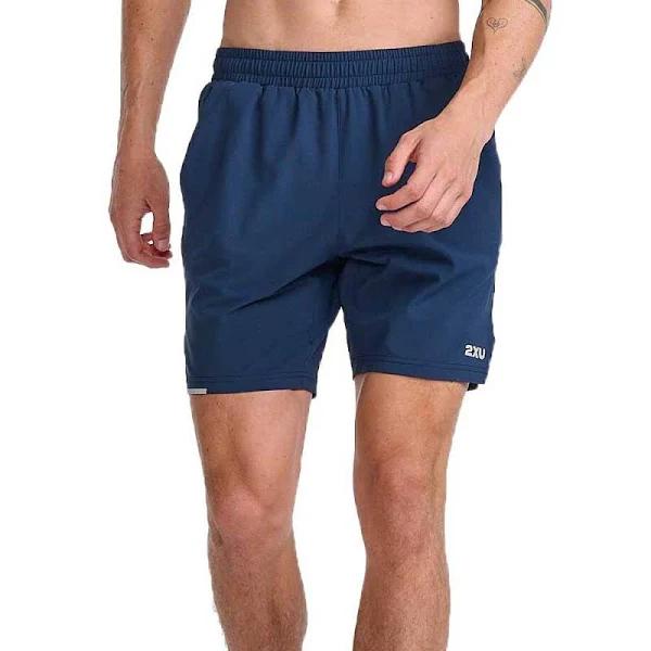 2XU Aero 7 Inch Shorts Mens - Extra Small Midnight Silver