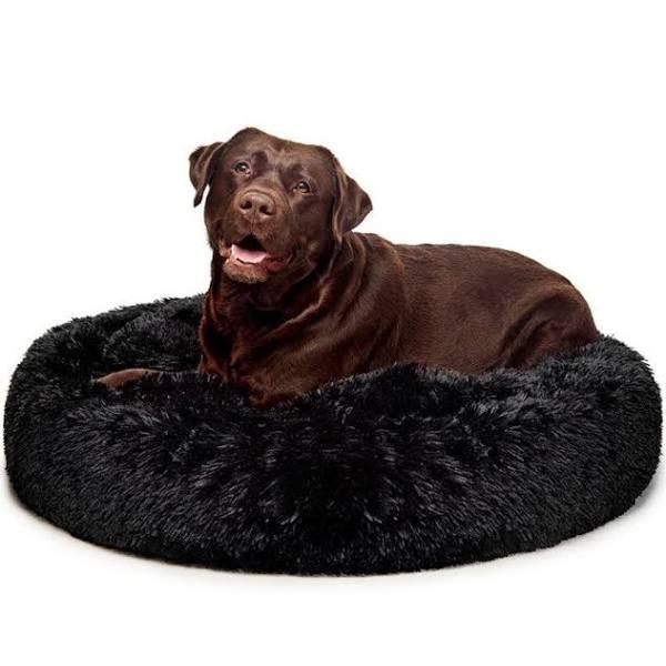 Fur King Aussie Calming Dog Bed - 115 cm - XL / Black