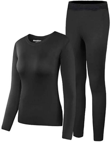 HEROBIKER Thermal Underwear Women Ultra-soft Set Base Layer Top & Bottom Long Johns with Fleece Lined Winter Warm