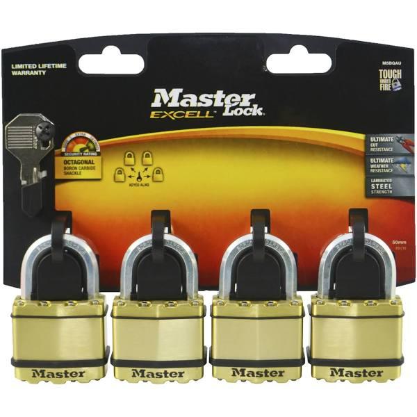 Master Lock Excell Laminated Padlock 50mm - 4 Pack