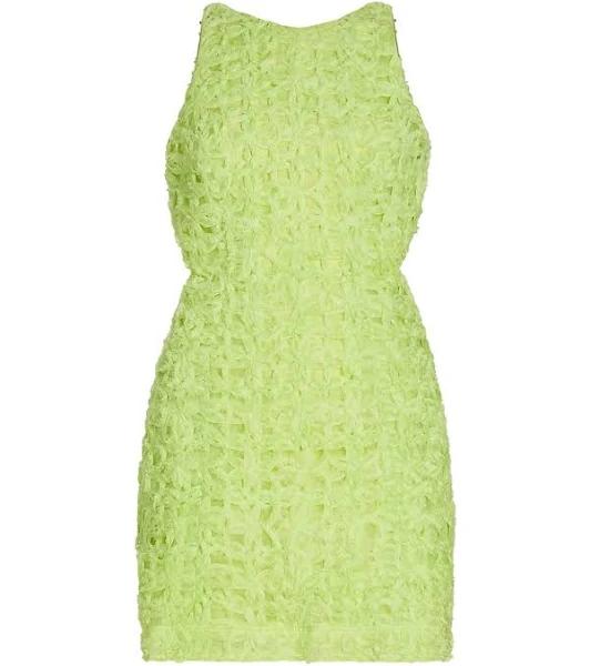 AJE Quintette Textured Mini Dress in Colour Light Lime Green Size 8