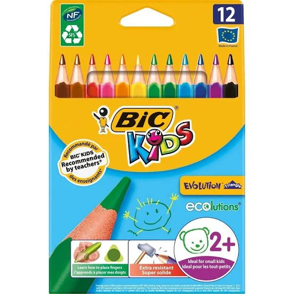 Bic Kids Colouring Pencils - Evolution Triangle 12 Pack