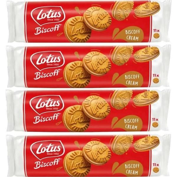 Lotus Biscoff Sandwich Biscuits Biscoff Cream Caramel 110g Box of 4