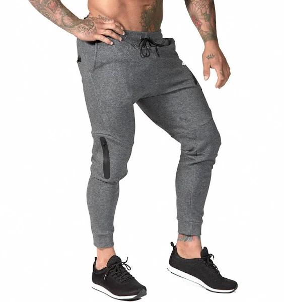 Mens Fusion Gym Pants Carbon Grey Workout Training | Iron Tanks, L