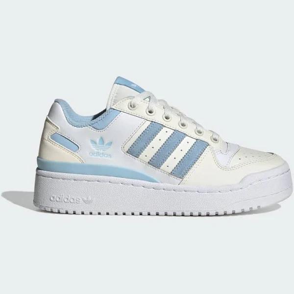 Adidas Originals Forum Bold Stripe Sneakers in White and Blue