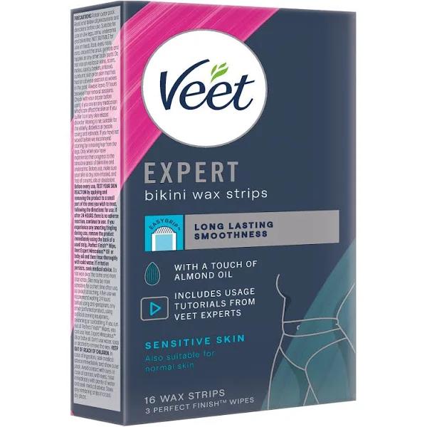 Veet Expert Cold Bikini & Armpits Wax Strips 16 Pack