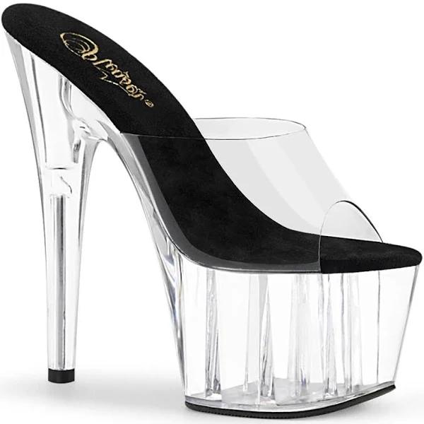 Pleaser ADORE-701 Clear-Black/Clear Size 13