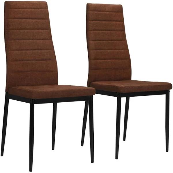 vidaXL Dining Chairs 6 Pcs Brown Fabric