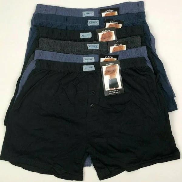 6 Pack Mens Cotton Underwear Boxer Trunks Undies Panties Underpants