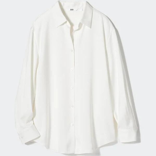 Uniqlo Satin Blouse - Off White Size XXL