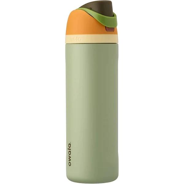 Owala FreeSip Insulated Stainless Steel Water Bottle With Straw For Sports and Travel, Bpa-free, 24-oz, Orange/Green (Camo Cool)