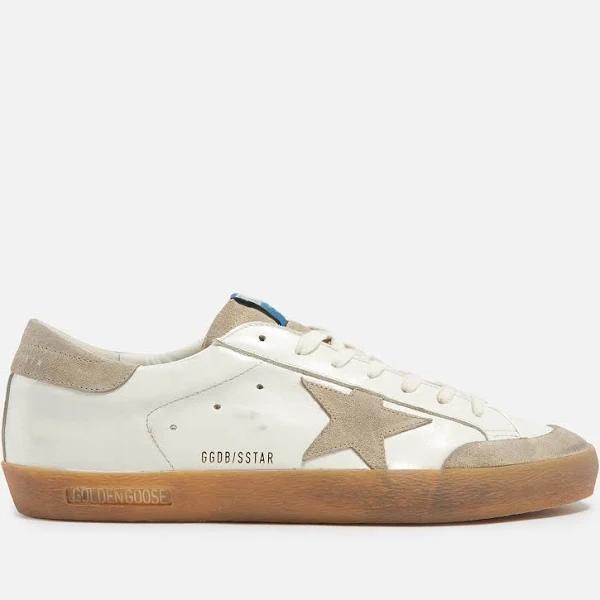 Golden Goose White & Taupe Super-Star Classic Sneakers