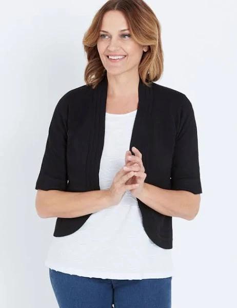 Millers Elbow Sleeve Crop Cardigan - Womens - Black