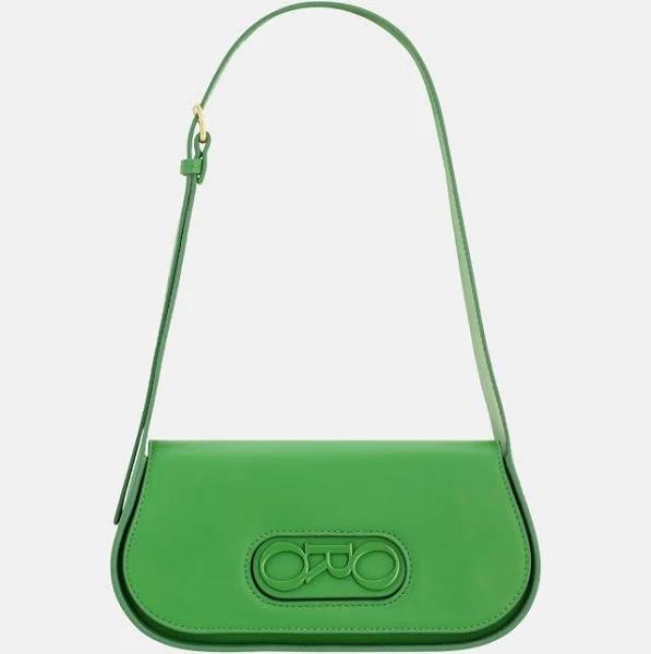 Oroton Oro Baguette Jewel Green with Magnetic Closure, Smooth Leather