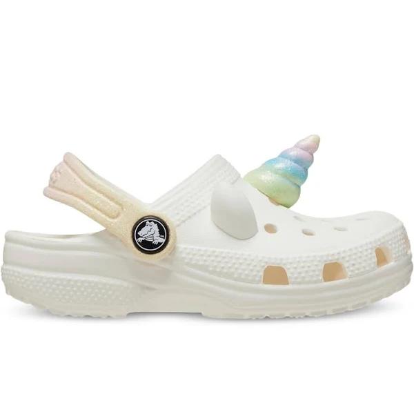 Crocs Toddler Classic I Am Rainbow Unicorn Clog; Chalk, C6