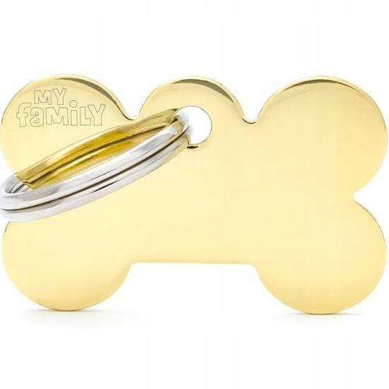 My Family ID Tag: Basic Small Bone Gold