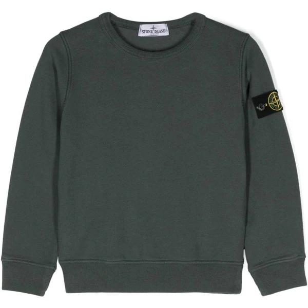 Stone Island Junior Compass-badge Cotton Sweatshirt - Green